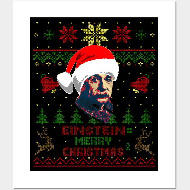 Albert Einstein E=MC2 Christmas Wall Art by Nerd_art